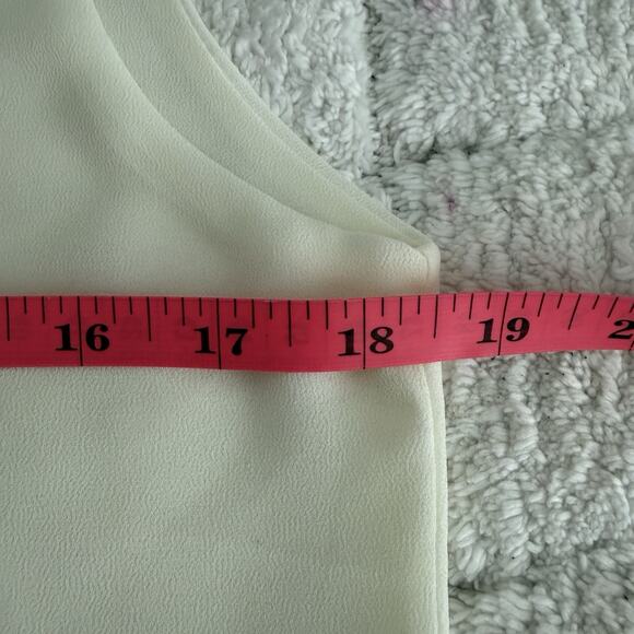 Womens White Sleeveless Blouse Size Small Fairy Flowy Vanilla Girl Babydoll - Picture 5 of 9